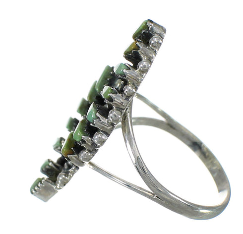 Turquoise Needlepoint Authentic Sterling Silver Ring Size 7-1/2 RX63049